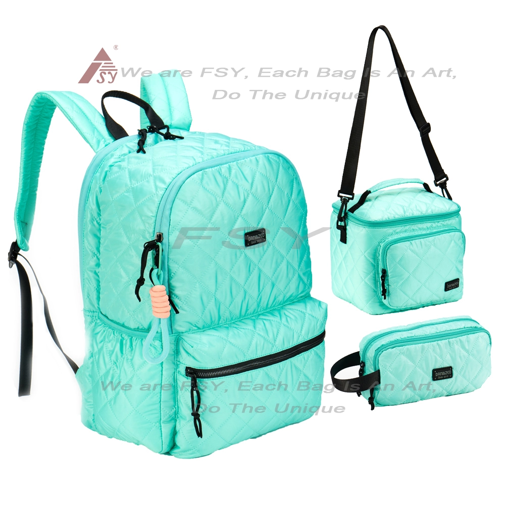 3 Pieces Student Backpack Set With Lunch Pen Bags For Children Women's Casual Travel Kids Girls School Bag Soft Cloth 1