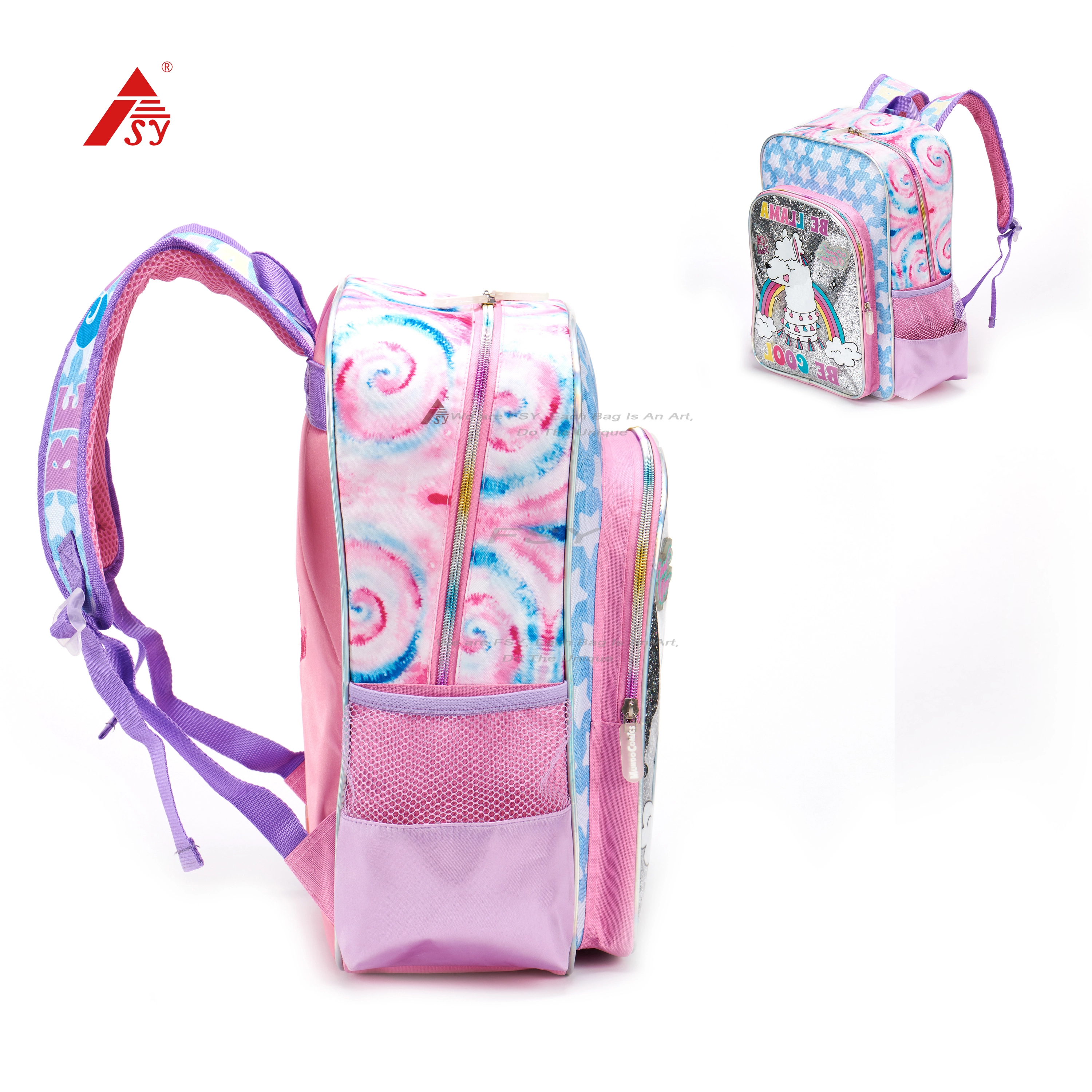 Fsy Hot Sale Elementary School Student Alpaca Pattern Backpack For Girls Beautiful Bookbags Backpacks For Study Wholesale 1