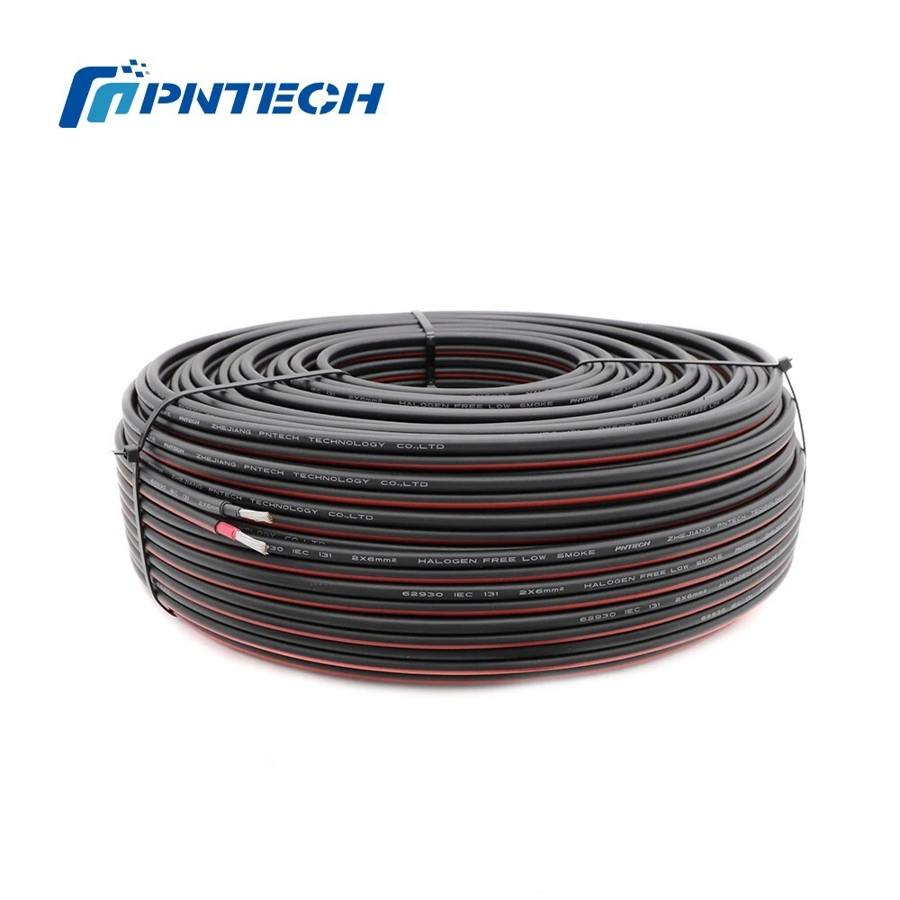 Twin Core Tuv 62930 Iec 131 2x2.5mm2 6mm Solar Pv Cable Double Parallel Xlpo For Solar Power Panel Dc 1.5 Kv Pv Solar Round 1