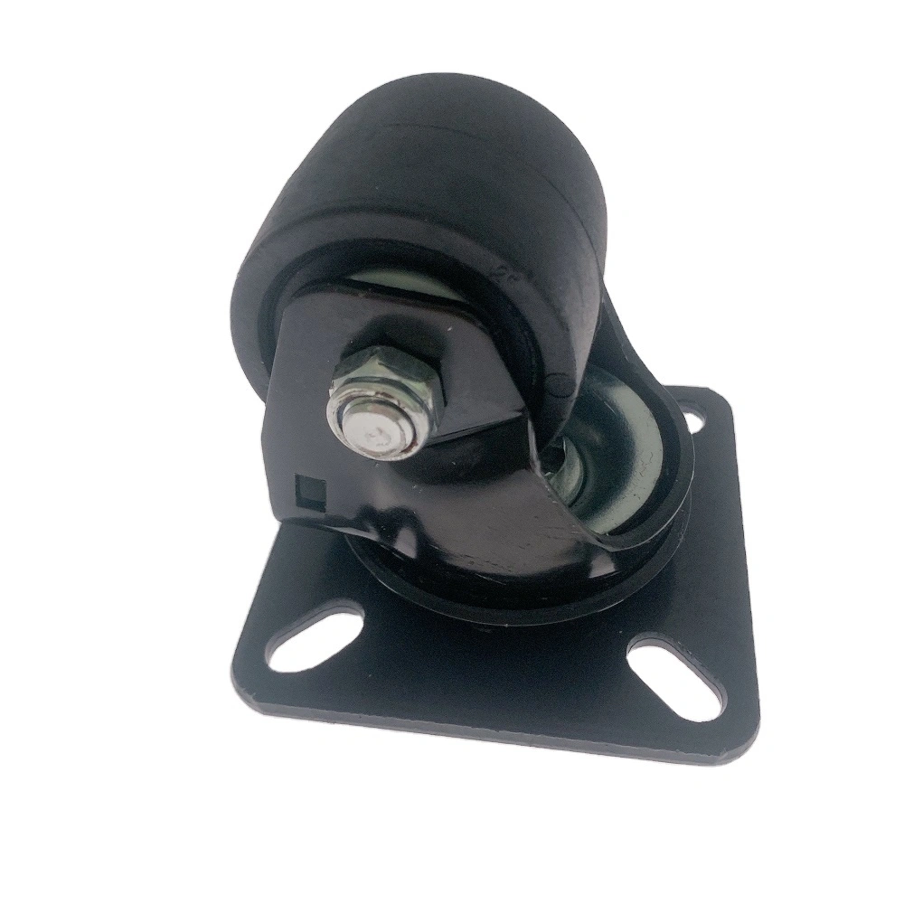 300kg Load Capacity 50mm Heavy Duty Nylon Castor Wheel 2 Inch Low Gravity Black Nylon Casters Wheel With Bearing 1