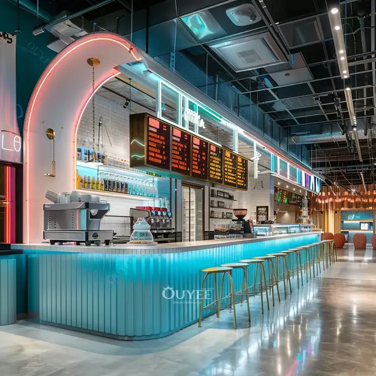 Blaue LED-Thekenanzeige für Cafés, Kioske und Einkaufszentren &amp; Restaurants 1