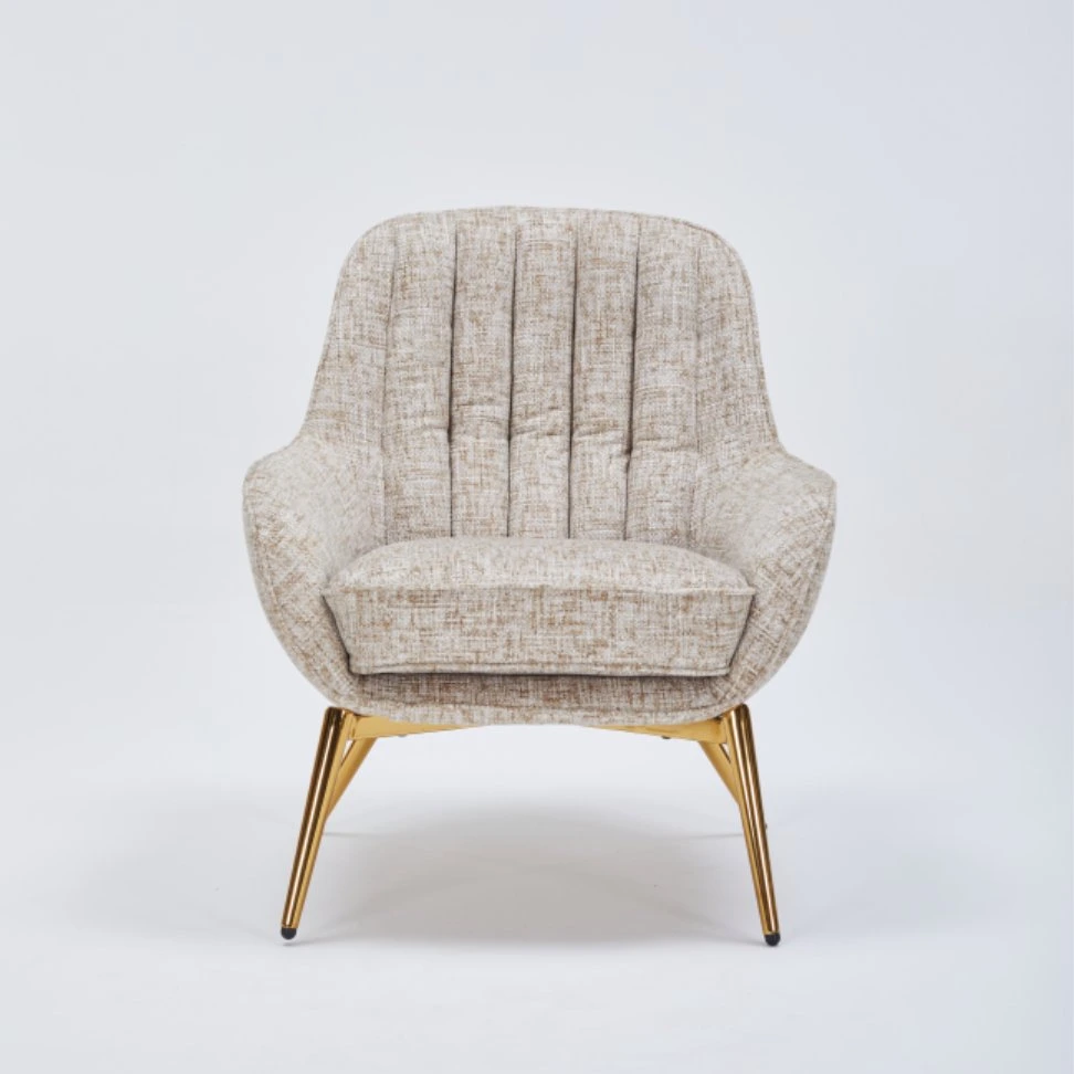 Modern Comfortable Upholstered Lounge Chair with Cushion Seat Metal Leg Leisure Chair for Home or Hotel Living Room 1