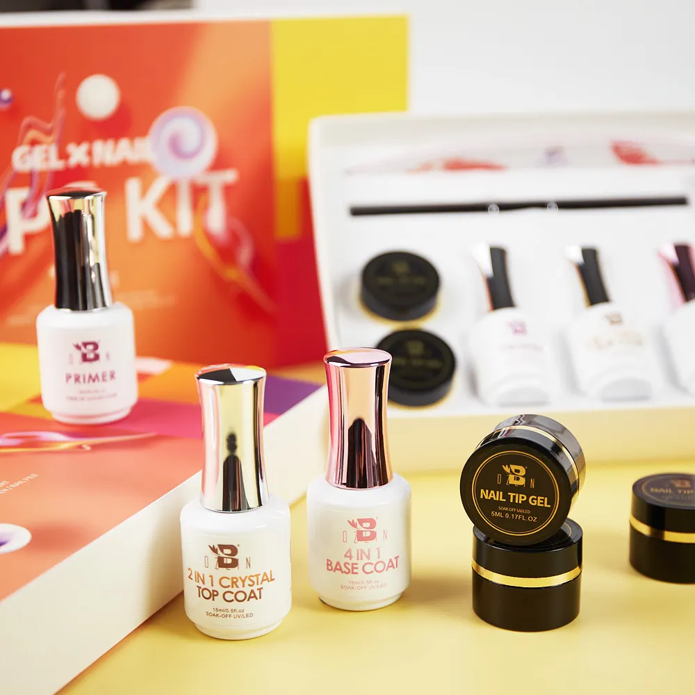 Custom 7 in 1 Nail Extension Gel Kit with 240pcs Clear Acrylic Nail Tips 1