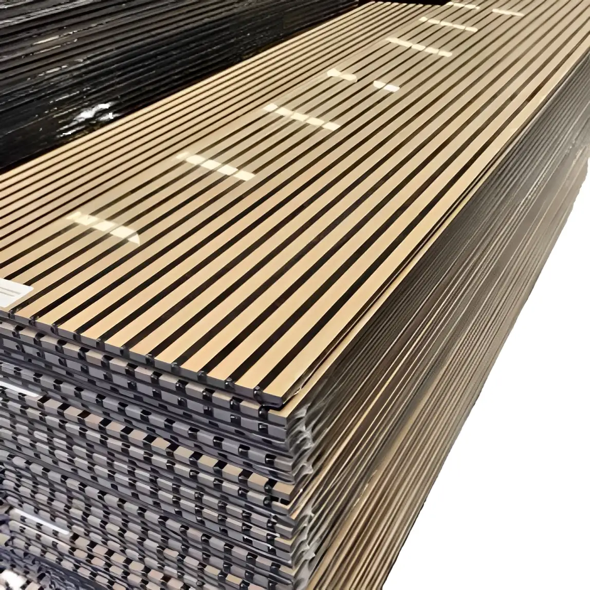 Fekete filc PET akusztikus faléc panelek stúdió- és szobafalakhoz 1