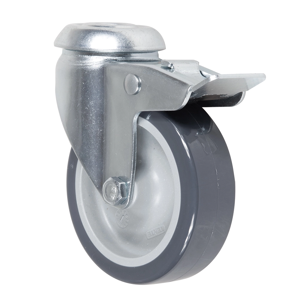 Equipment Hotel Restaurant Tpr Small Trolley Wheel 2inch Medium Light Duty Grey Color Casters With Brake 1