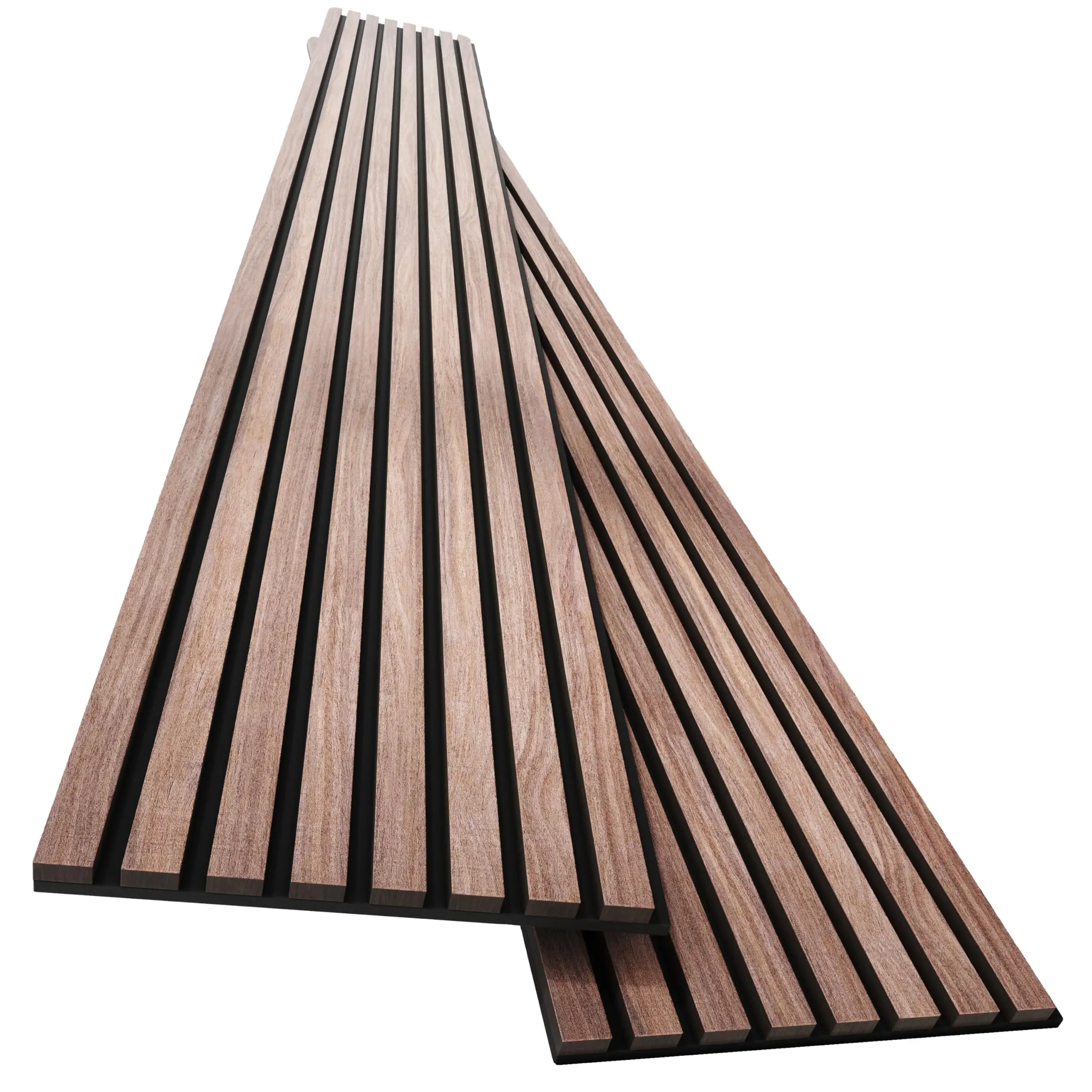 Panneaux muraux acoustiques sur mesure en chêne massif à lattes, placage insonorisant 1