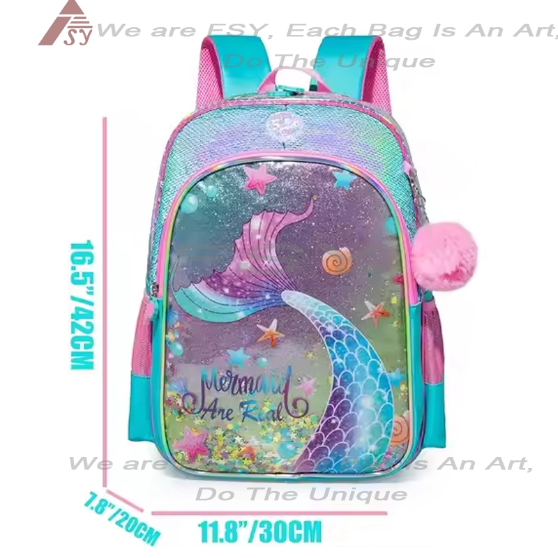 personalize School Custom Bags  Cartoon Sequins For  Children  Girls Oxford Waterproof School Backpack Satchel Kids Student Bags 16 1