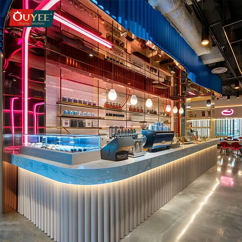 Vitrines personalizadas em 3D e LED para cafeterias e lojas de bubble tea. 1