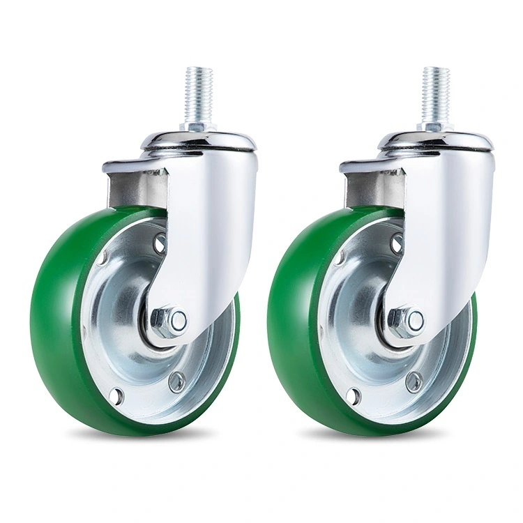 No Noise Ball Bearing Stainless Steel Mid Heavy Duty Plate 4/5/6 Inch Caster Wheels With Screw 1