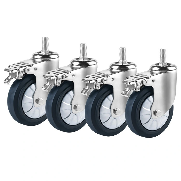 Zhongshan Factory 4 5 Inch Tpr Medium Heavy Duty Industrial Top Plate Screw Swivel Caster Wheel 1