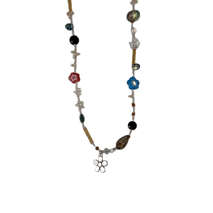 Manufacturer Wholesale Fashion Fashion Korean Style Flower Pendant Necklace Women's Beautiful Necklace 1
