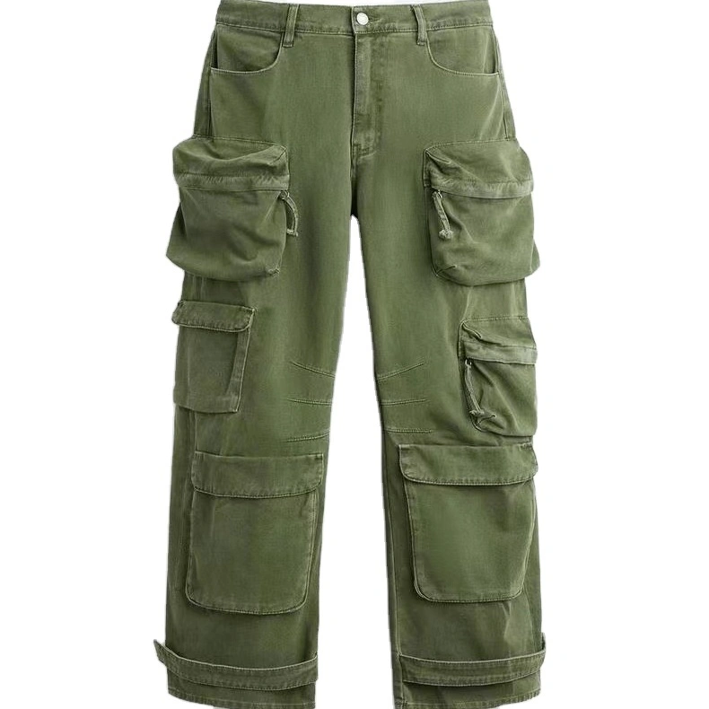 Custom High Quality Blank Plus Size Men Casual Pants Multi Pockets Cargo Trousers 1