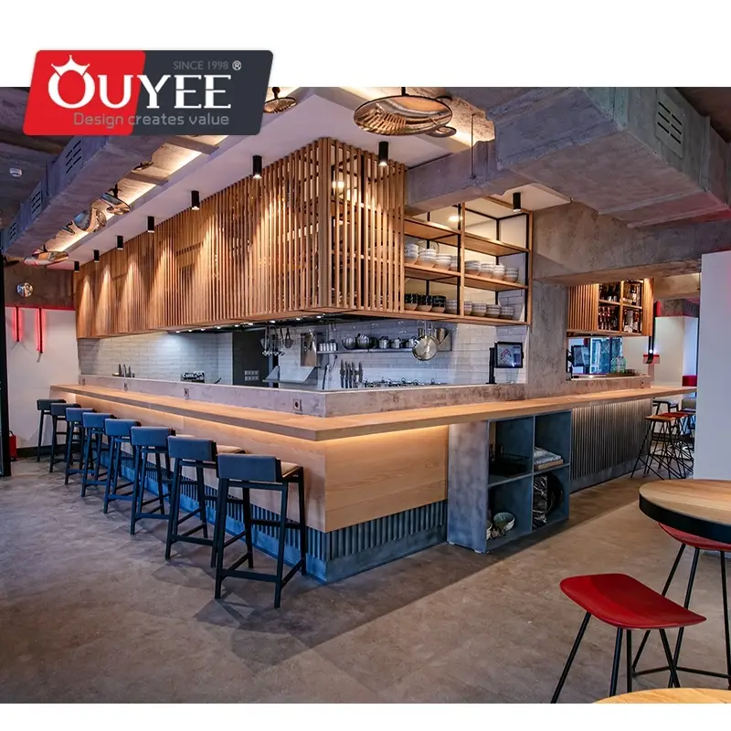 Theken-Bar aus Holz für Cafés, individuelle Sets 1