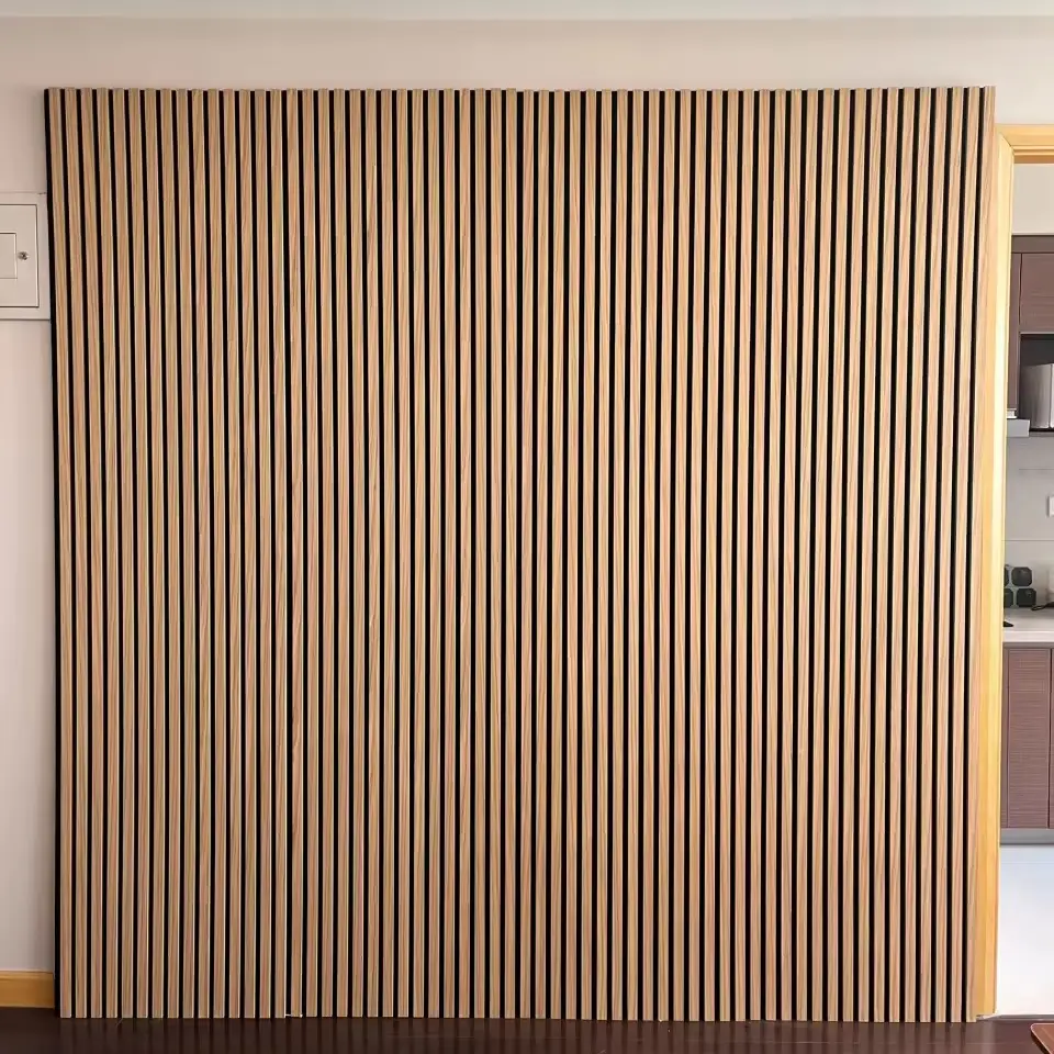 Akupanel Customized MDF Wood Slat Acoustic Panels for Sound Absorption Walls 1