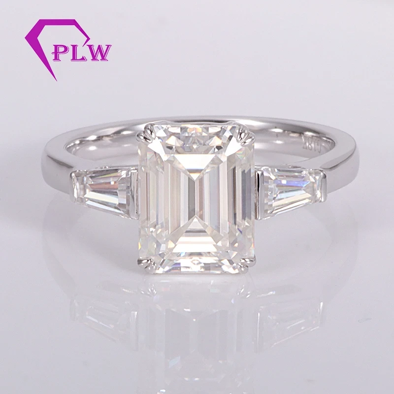 Anillo de oro blanco de estilo moderno de 18 quilates con 3cts Cut Moissanite Diamond Ring de boda 1