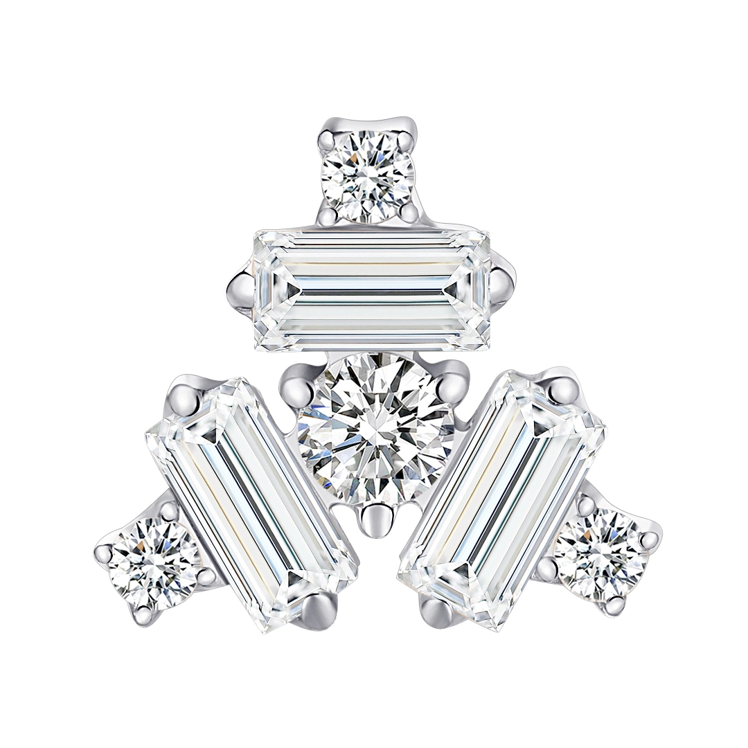 Hot Selling Eternal Metal Astm F136 Titanium Implated Threadless Top With Clear Cz Earring Labret Piercing Jewelry 1