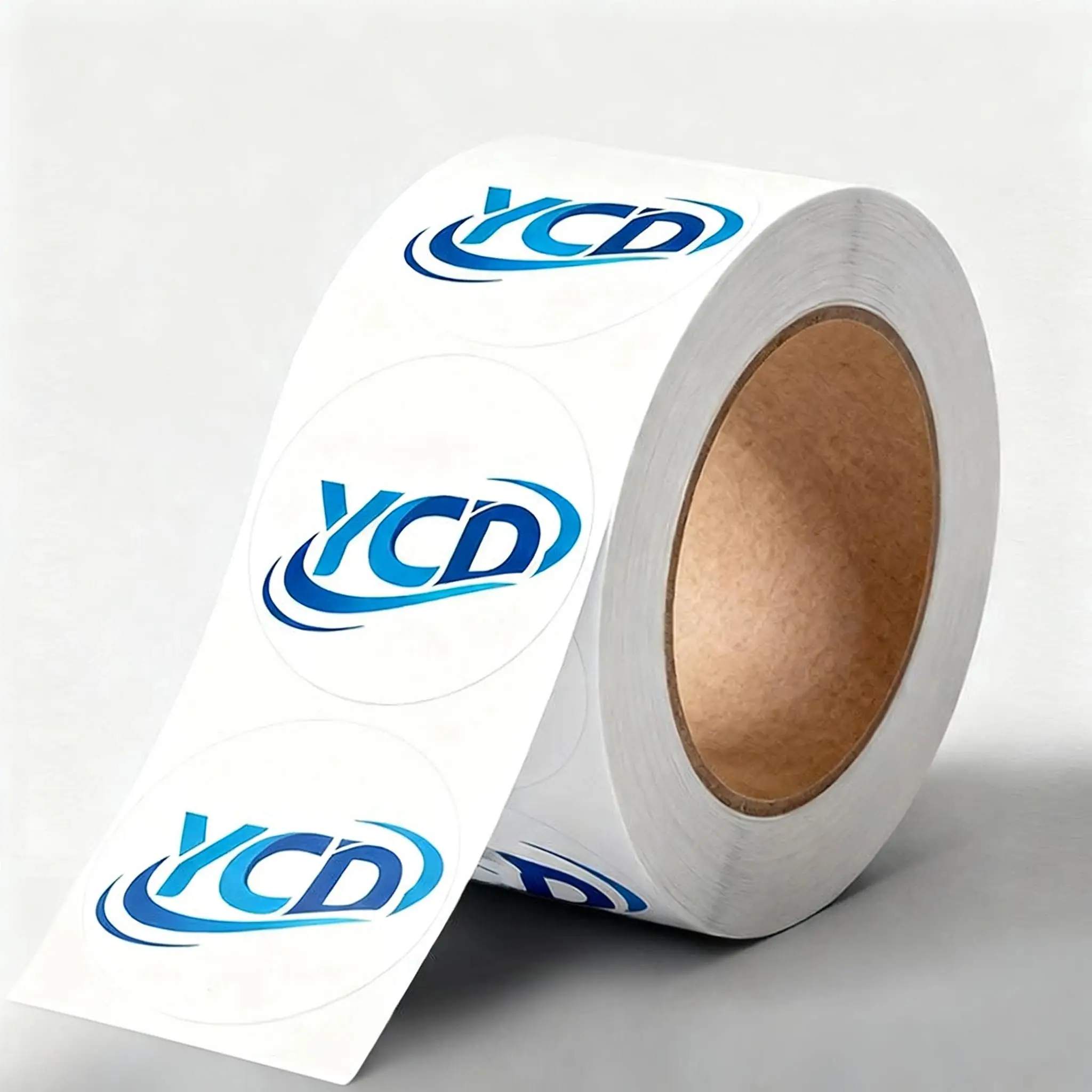 Pegatinas redondas impermeables con logotipo impreso a medida para embalaje. 1