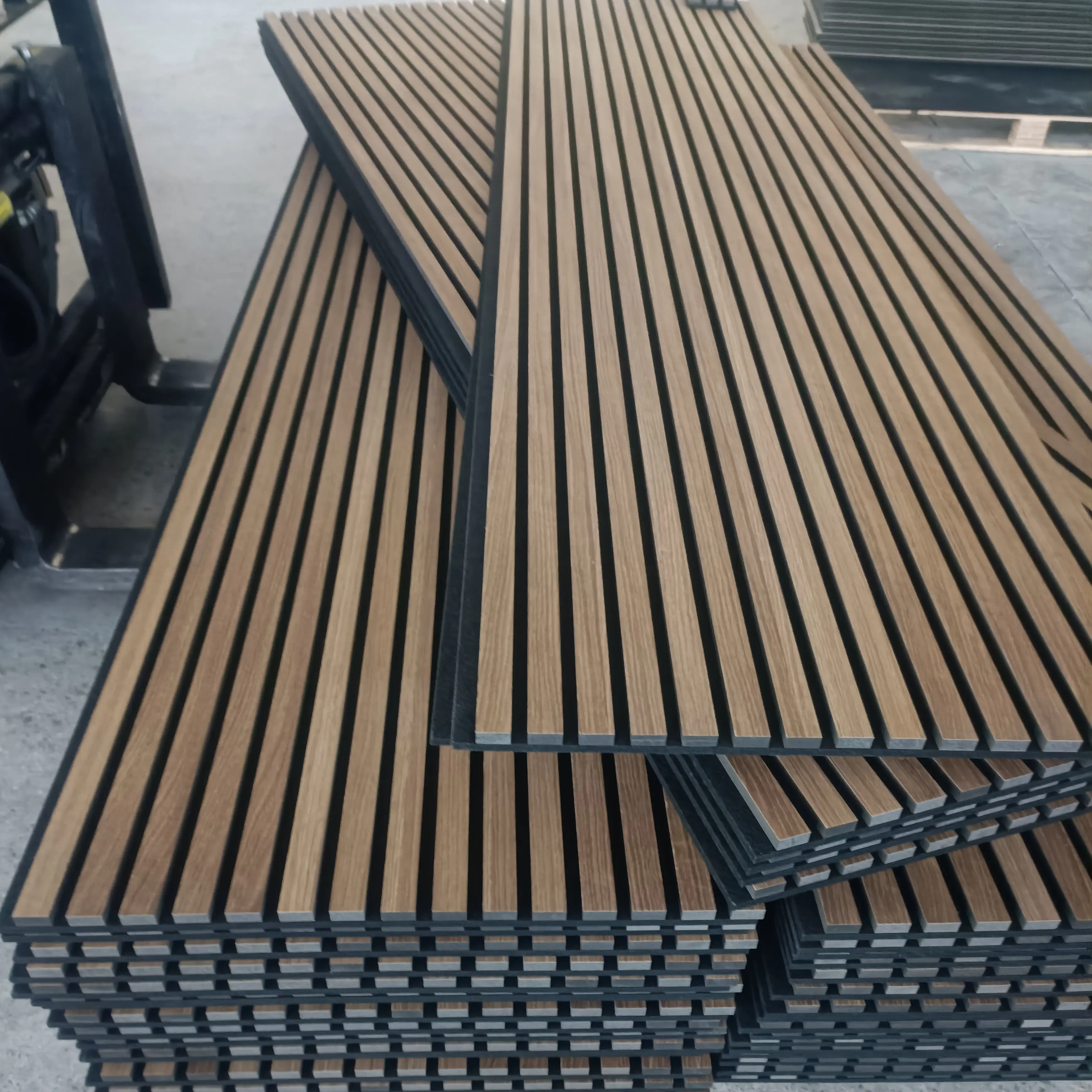 Walnut Wood Veneer Slats Perforated Acoustic Wall Panels for Interiors 1