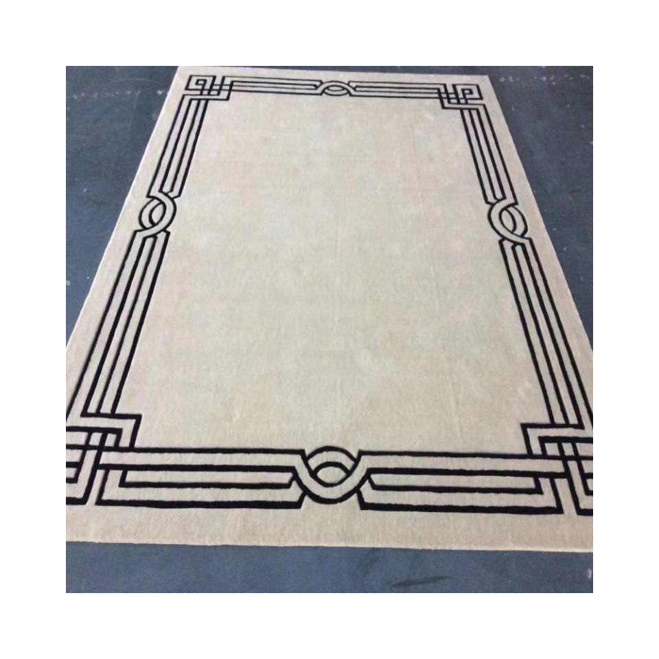 Custom Handmade Wool-Silk Tufted 3D Logo Rug Carpet 1