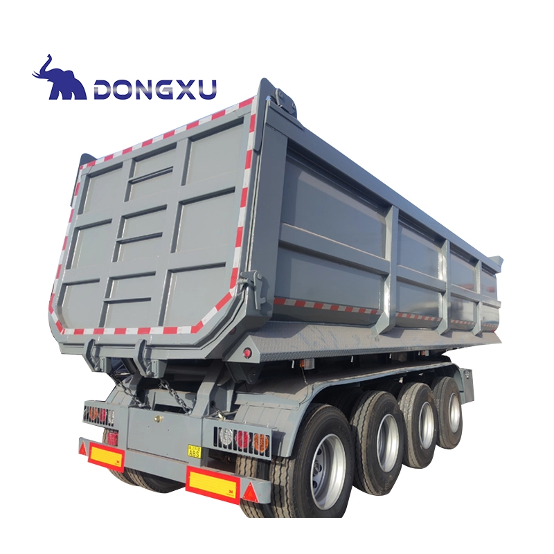 Quest Coal Or Gravel Aggregate Transport Rear Hydraulic 45 Cubic Meter U Shape 4 Axles Dump Trailers End Tipper Semi Trailer 1