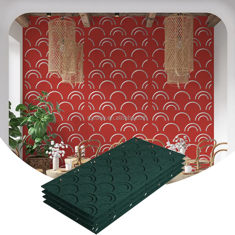 Painéil Fuaimiúla PET Braite Fuaimdhíonacha do Bhallaí &amp; Scáileáin Deisce, Maisiúil 1