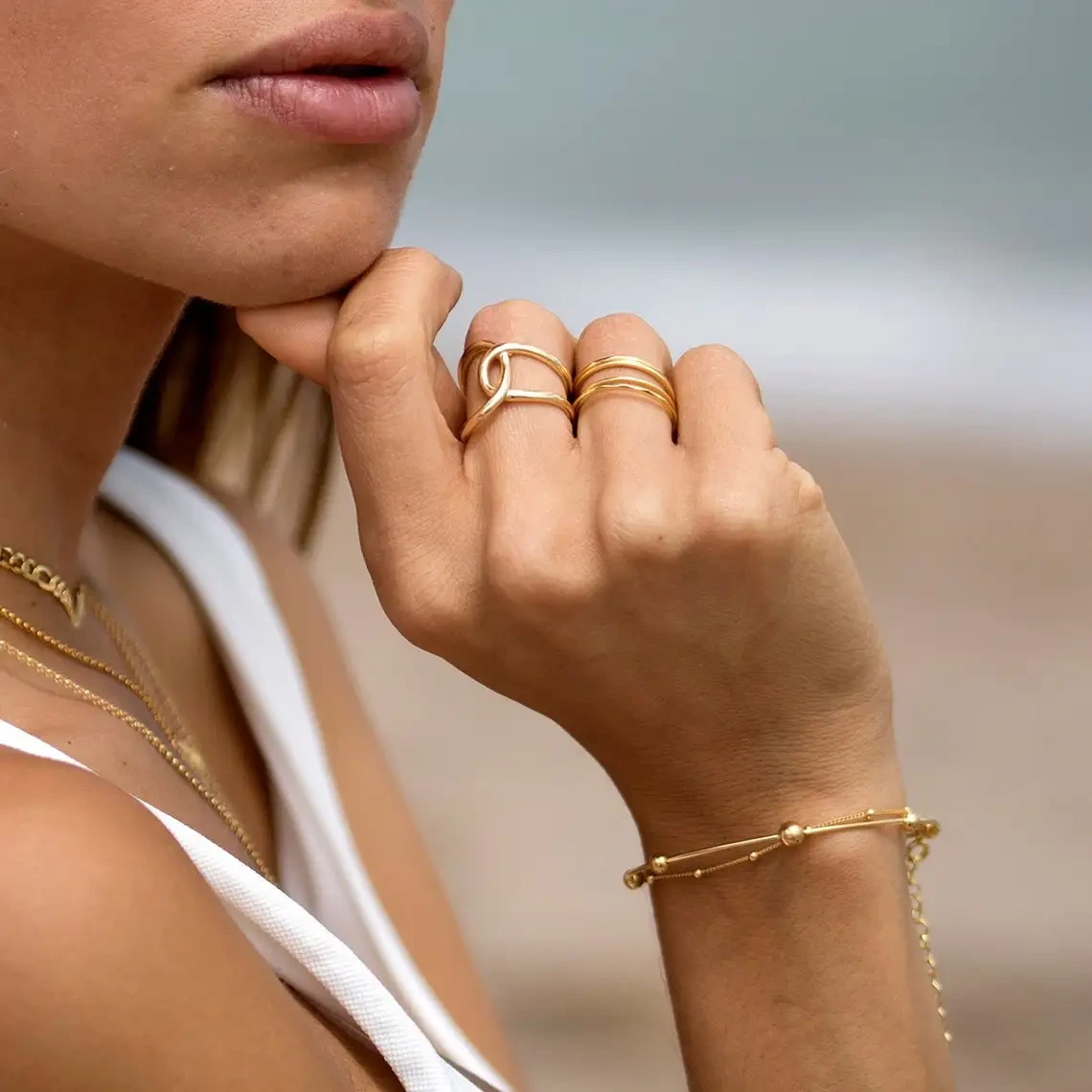 Joyas de Provence Mujeres Diseño simple de oro sólido Oro real 18 k anillos de oro 1