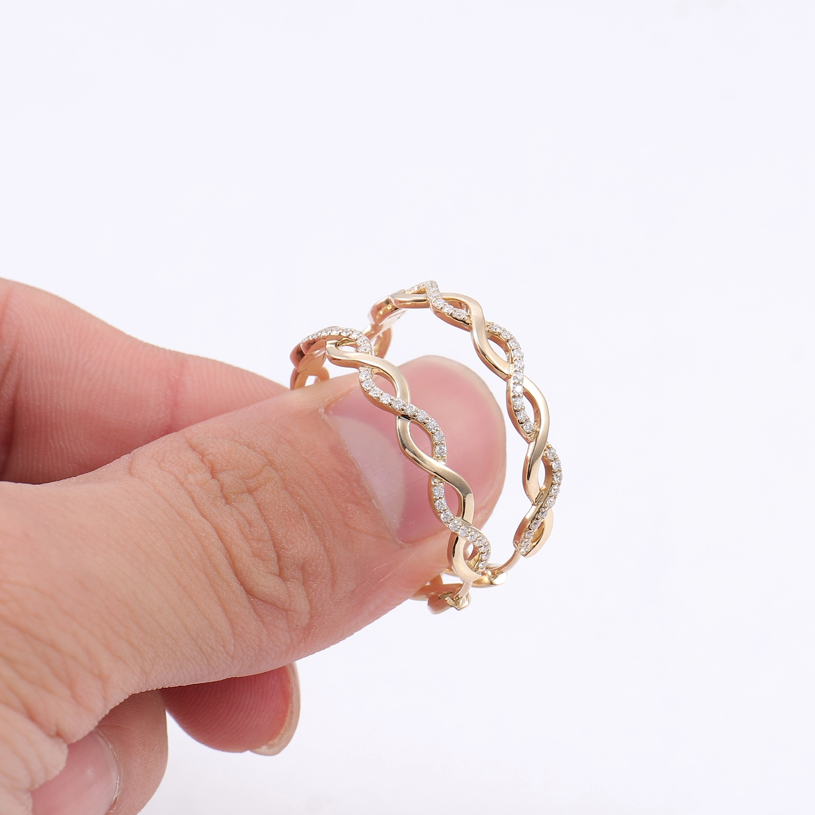 Hoop Earrings Statement Women Luxury Vvs Moissanite High Quality Fine Jewelry Girl Party Gift 18k 14k 10k Solid Gold Earrings 1