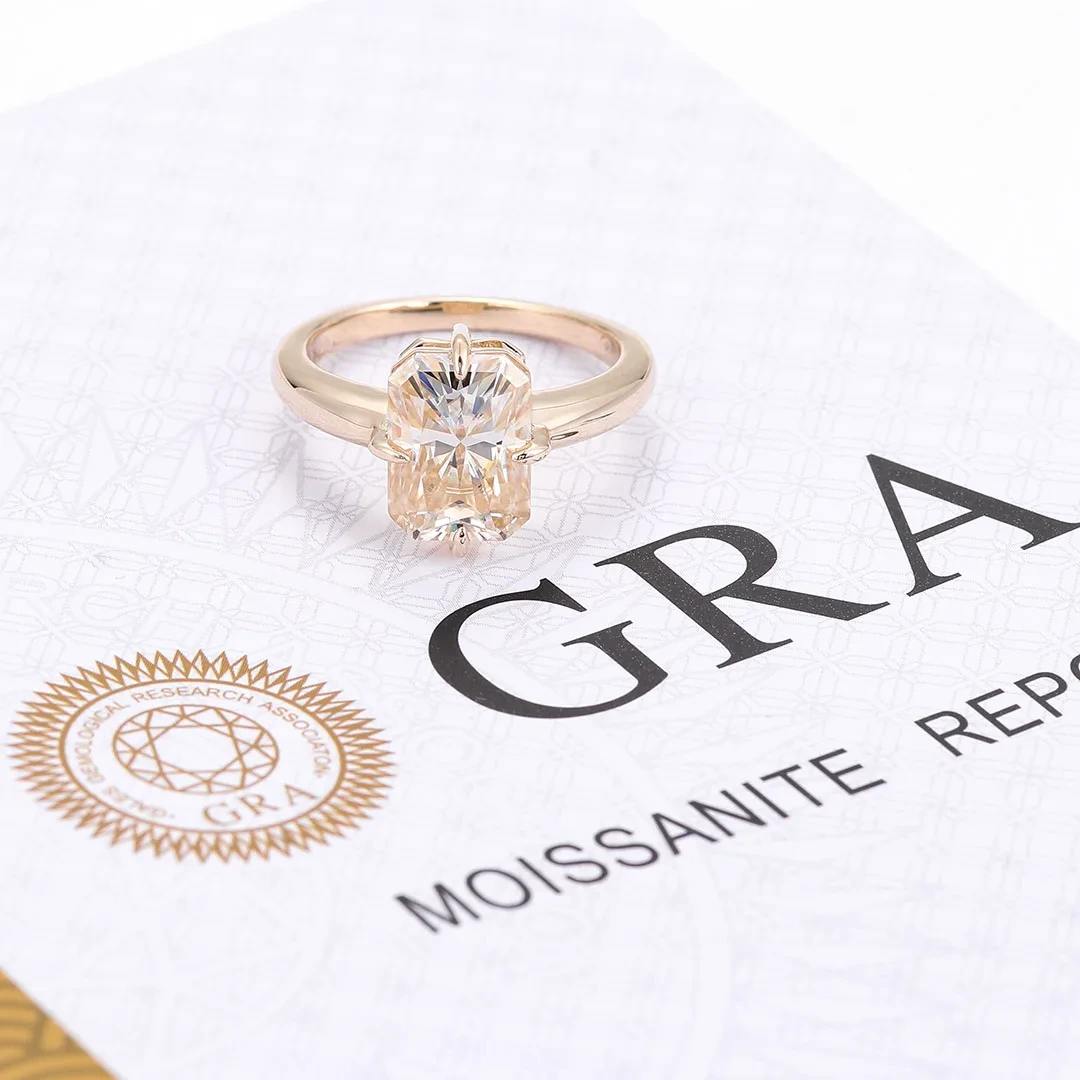 Custom Fine Jewelry Ring 10k 14k 18k Yellow Gold Gra Certificated Diamond Wedding Rings Engagement Moissanite Rings For Women 1
