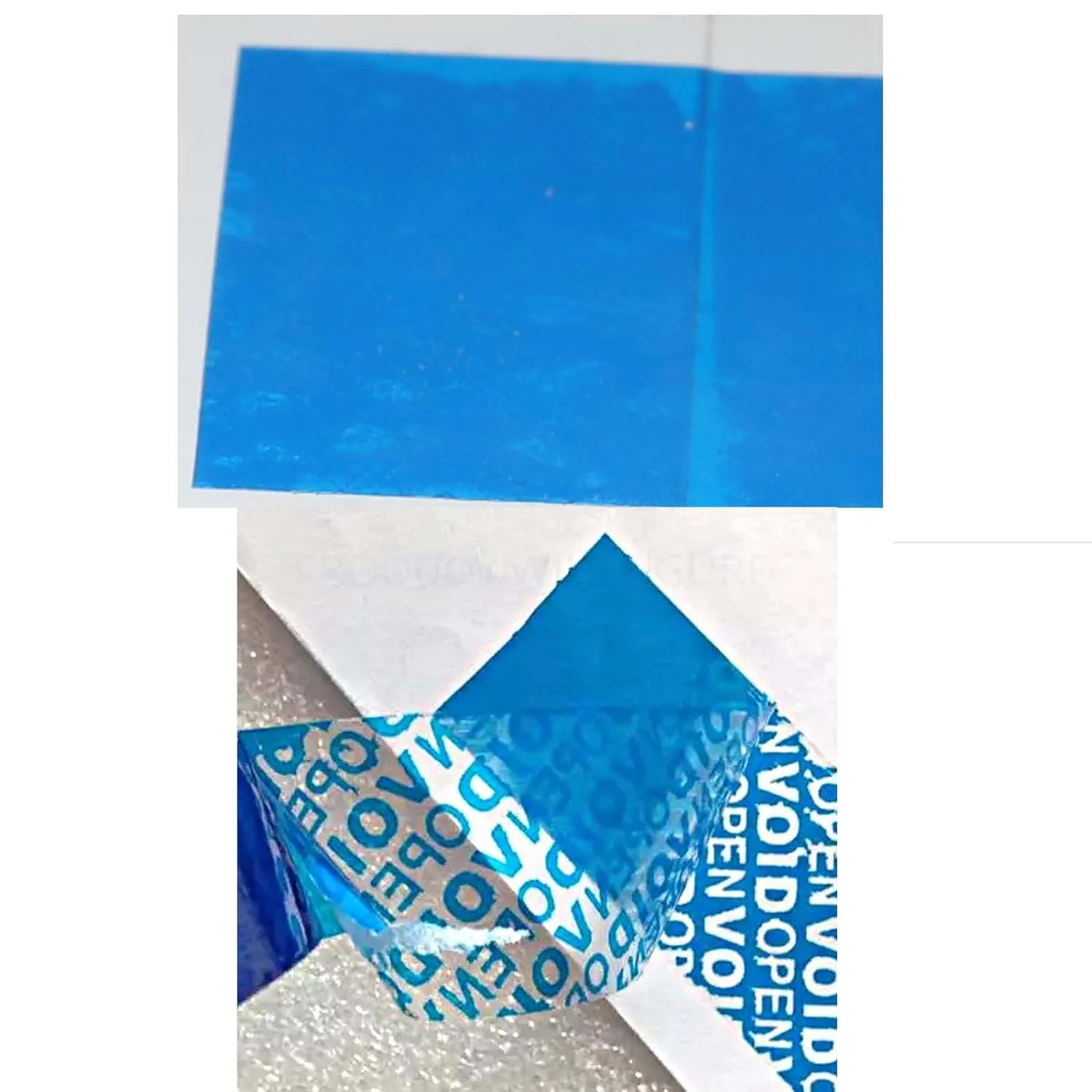 Ruban de sécurité inviolable à transfert bleu en gros - haute sécurité, adhésif acrylique, papier polyester 7