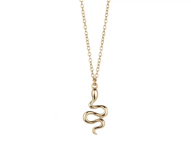Gold Filled Snake Necklace Serpent Necklace 925 Sterling Silver Minimalist Necklace Dainty Jewelry 1