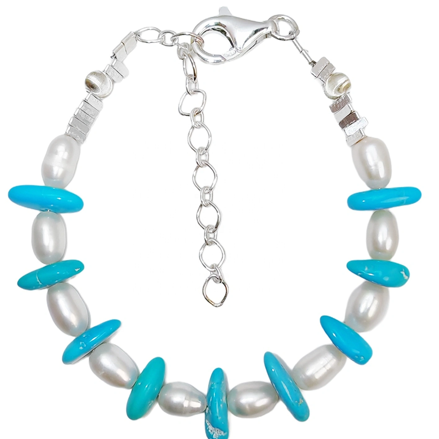 Turquoise Pearl Bracelet S925 Silver Fashion Women's Jewelry Designer Custom Natural Pearl Silver Beads Accessories2 1
