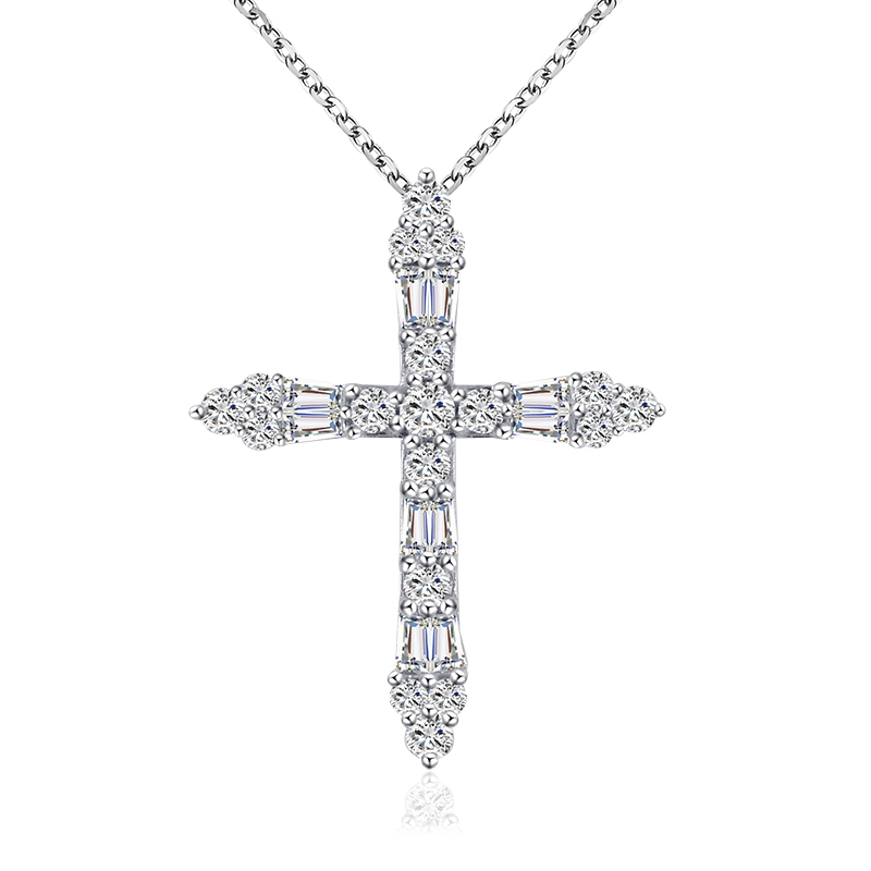 Dignified Diamond Jewelry Cross Pendant Necklace Jewelry Diamond With Gold 18k 1