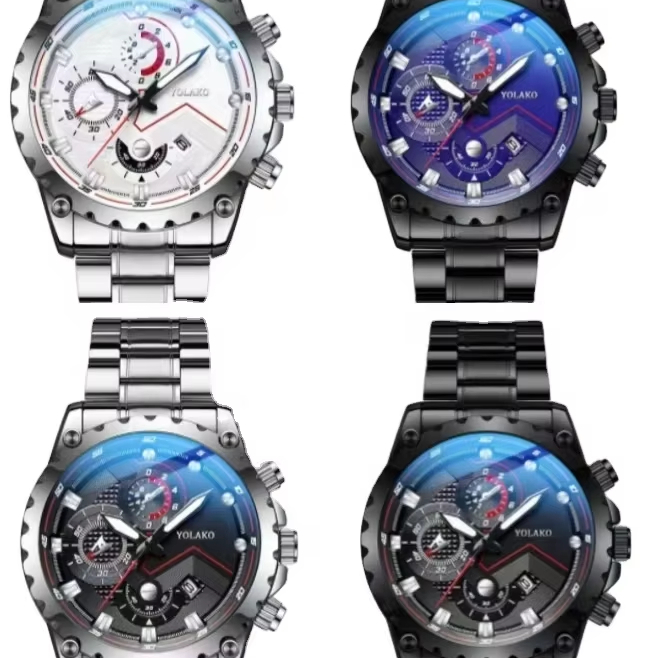 Hot Selling Men's Waterproof Steel Strip Calendar Quartz Watch For Middle And High School Students' Leisure Quartz Qatch 1