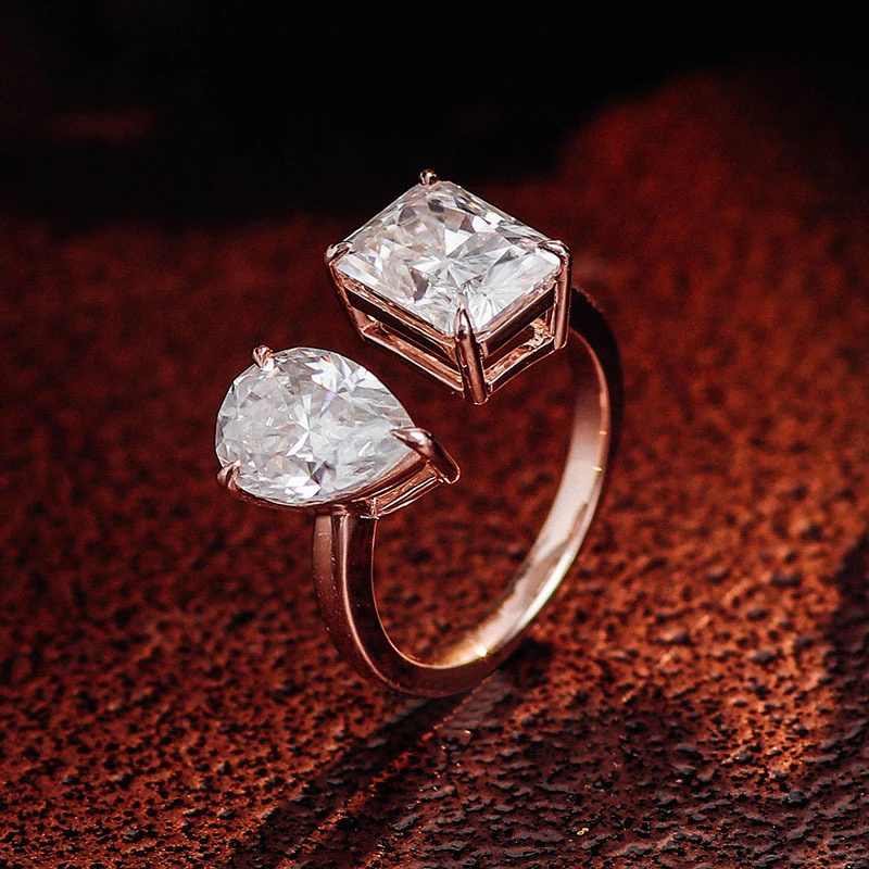 Custom de la femme et moisi 1 carat rayonnant coupé et forme de poire 1