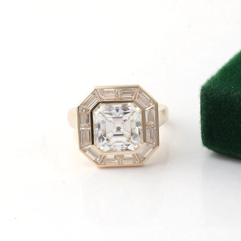Centré de lunette CUT 4CT SETT MISSANITE BANE BAGUE TEPLE CEINDE CONDUPTION SET SIGNAGE SIMULÉ BANE DE DIAMANT SIMULAIRE 1