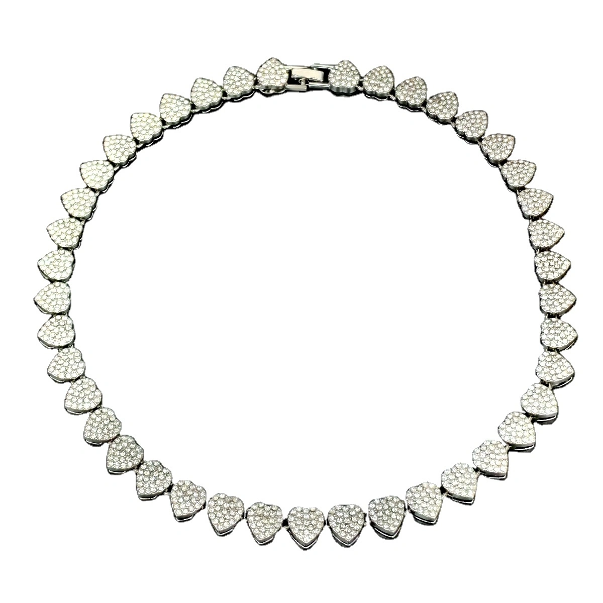 Wholesale Of Heart-shaped Cuban Chain Necklaces By Manufacturers Hip-hop Accessories In Europe And America 1