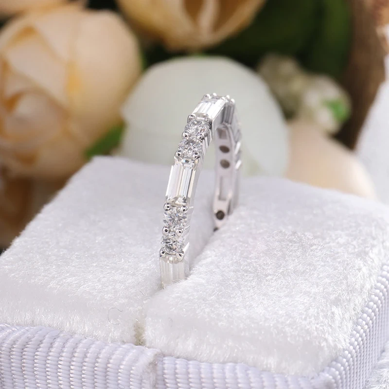 Wedding Band Ring For Women 10k 14k 18k Gold Hot Sale Customized Cvd/hpht Lab Grown Diamond Eternity Ringwoman Jewelry 1