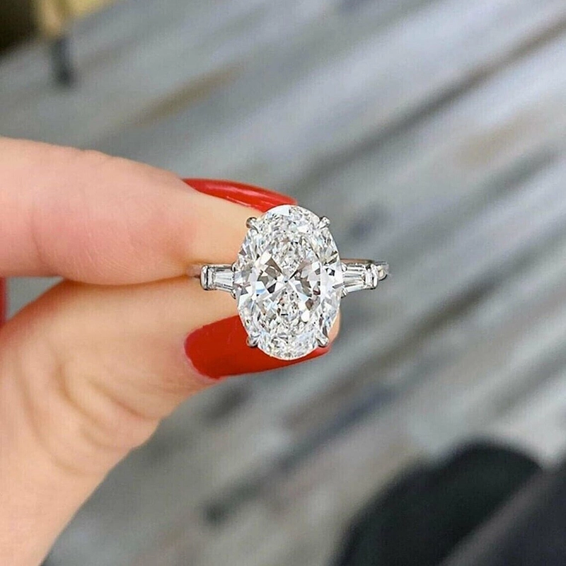 Igi Certified Lab Grown Diamond Oval Cut D/g-vs1 Diamond Ring 3ct 4ct 5ct White Diamond 14k Marry Me Ring 1