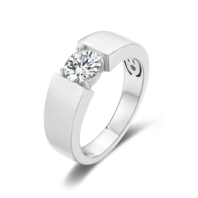 Joya Provence Single Moissanite Diamond 1CT Ring para hombres Silverling Silver en aniversario de bodas 1