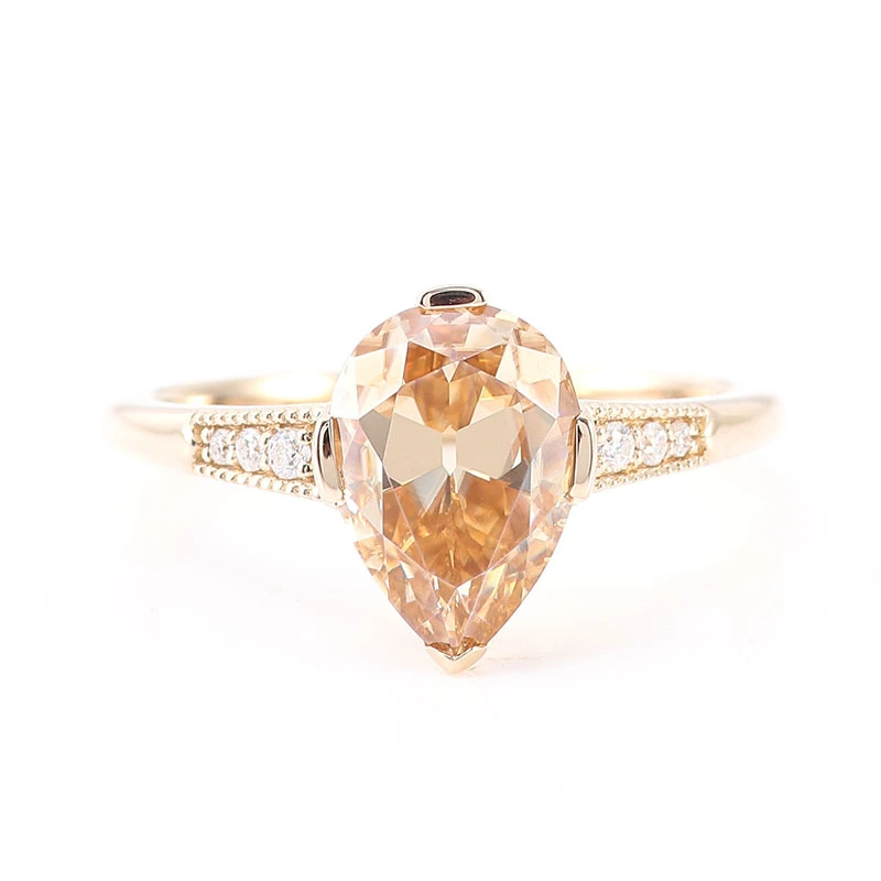 Fine bijoux Pear & marquise Cut Moissanite Stone Diamond 14k blanc or jaune or fiançailles 1