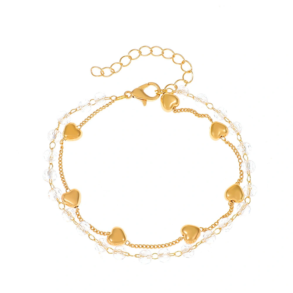 Wholesale Fashion Temperament Transparent Crystal Heart Bracelet 1
