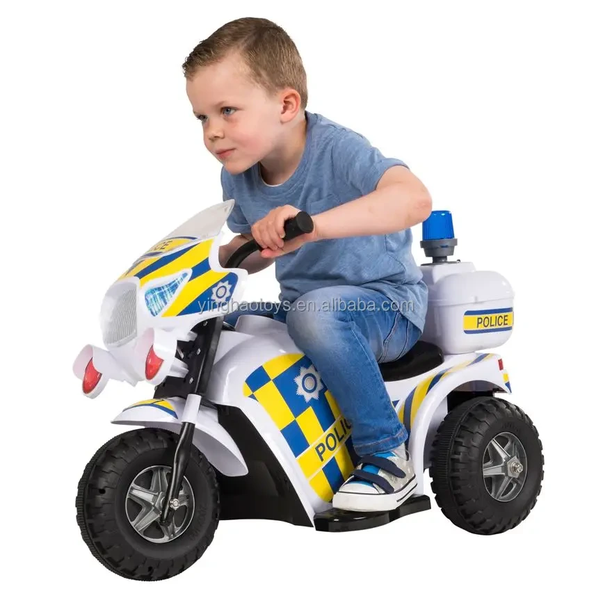 Popüler 3 Tekerlekli 6v Pille Çalışan Çocuk Polis Motosikletine Binmek 1