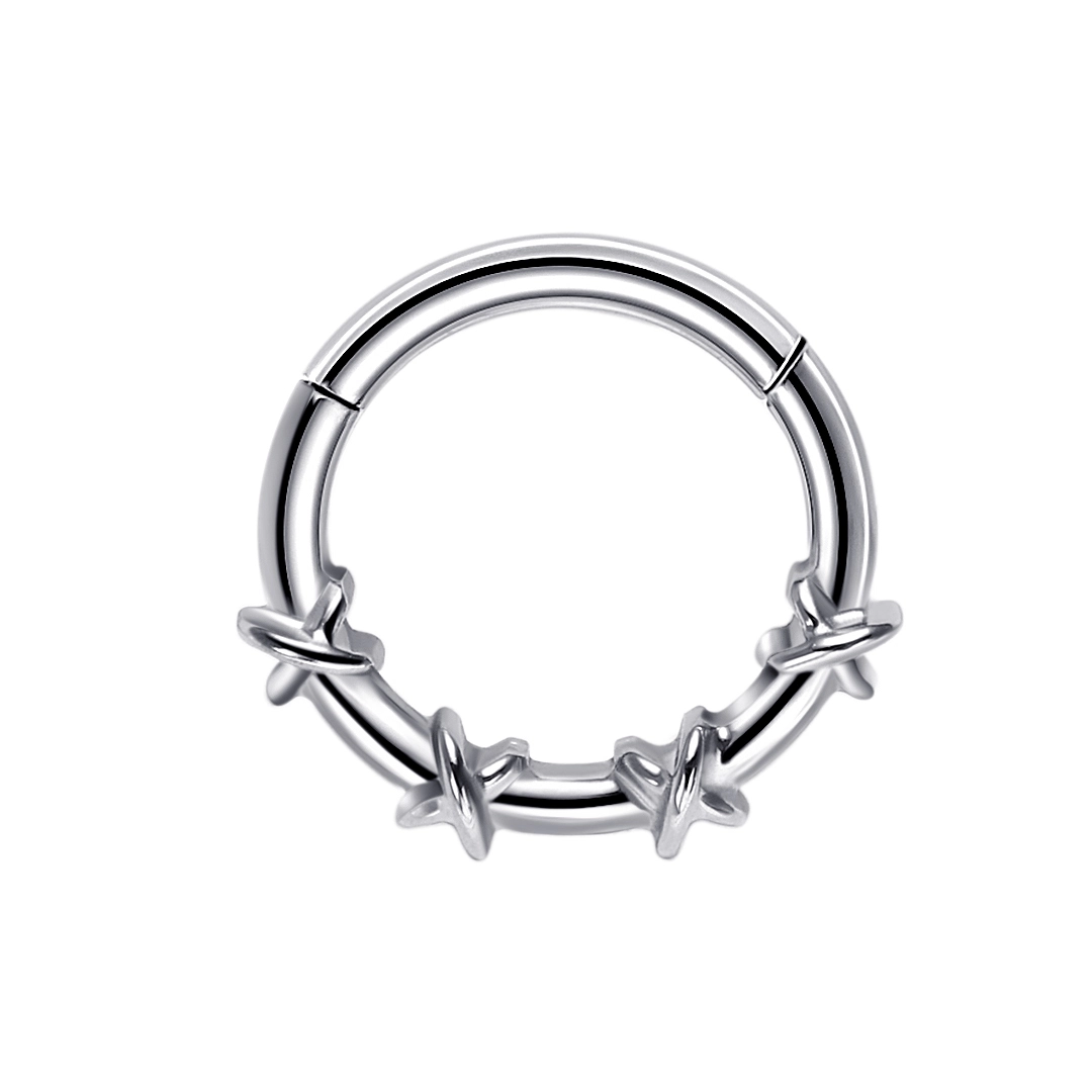Eternal Metal G23 Titanium Jewelry Nose Ring Body Piercing Clicker With X Grain Titanio Piercing 1