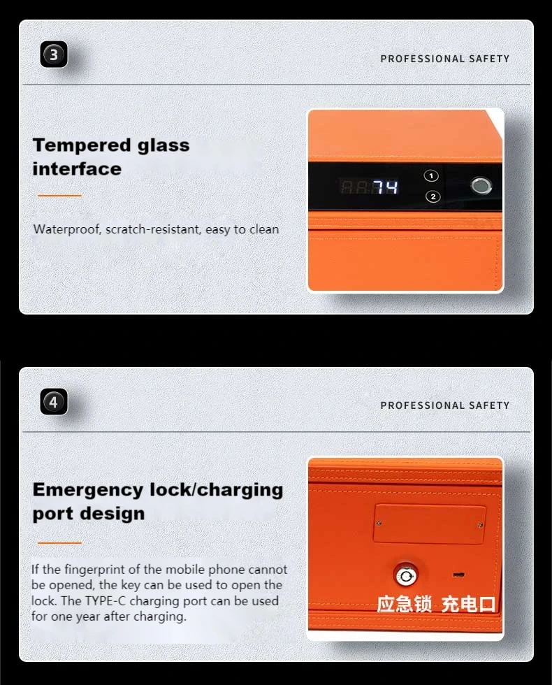 Deluxe Fingerprint Digital Home Jewelry Security Drawer Safe 21