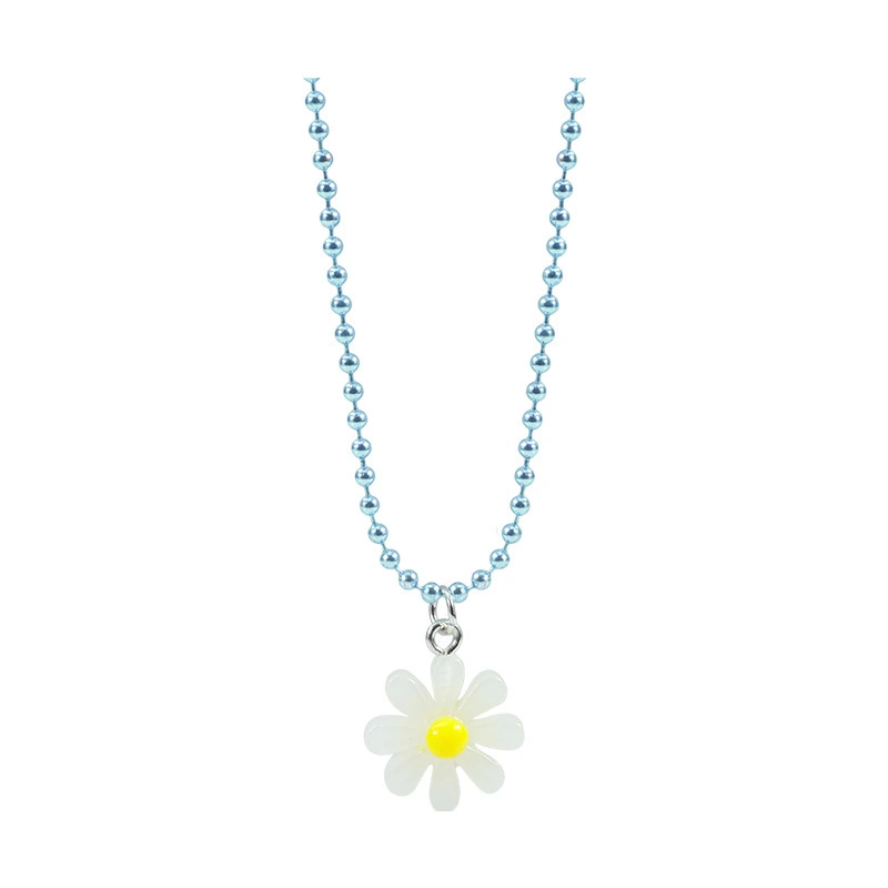 Wholesale Fashion New Small Daisy Flower Necklace Children's Beaded Necklace Jewelry Jewelry 1