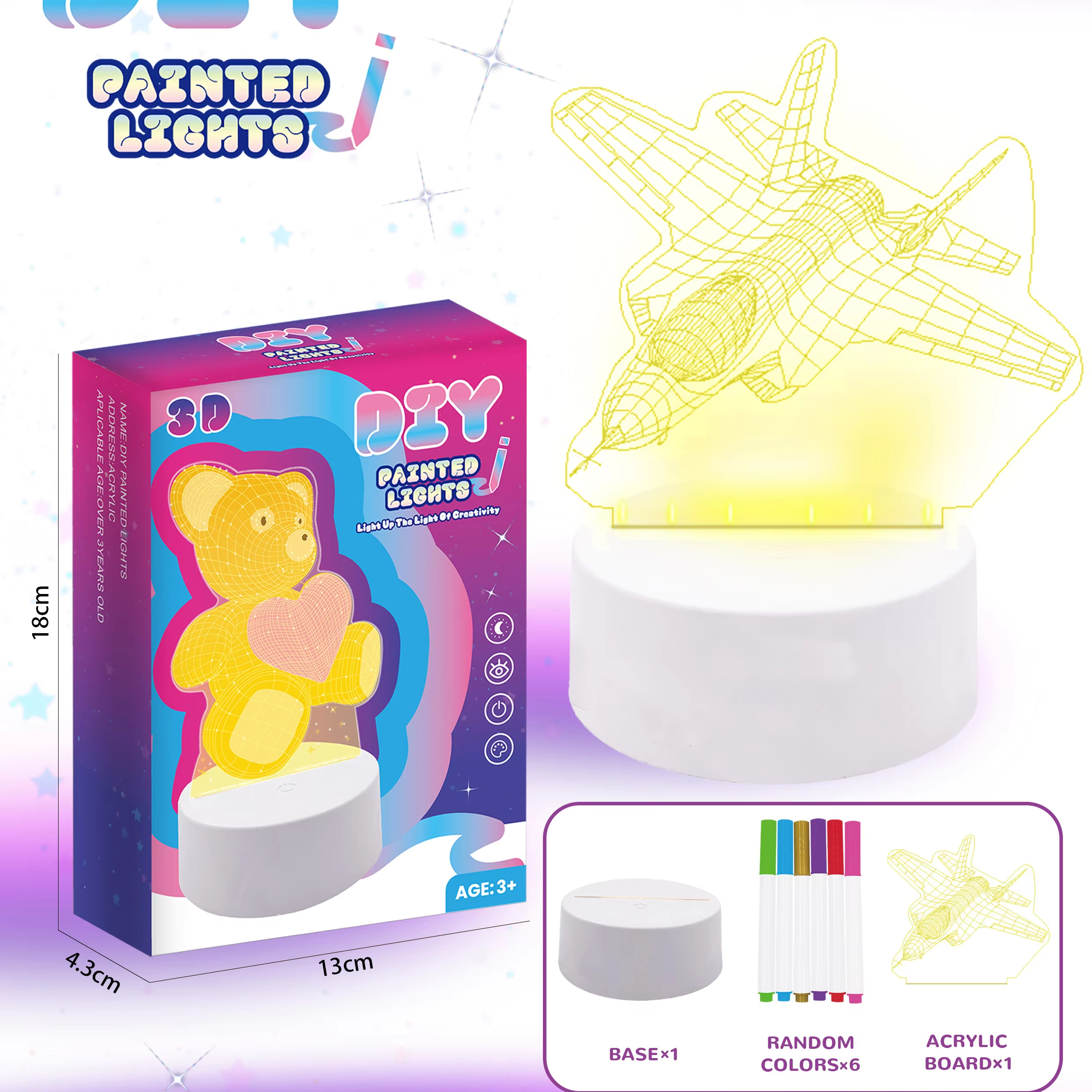 3 Color Changing Creative Drawing Board USB Acrylic Lamp GL-CY19 For Kids Bedside Decoration Guangli 1