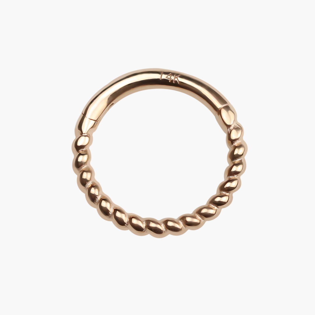 Eternal Metal 14karat Solid Gold Rose Gold Clicker Hinged Segment Piercing Ring Body Piercing Jewelry 1