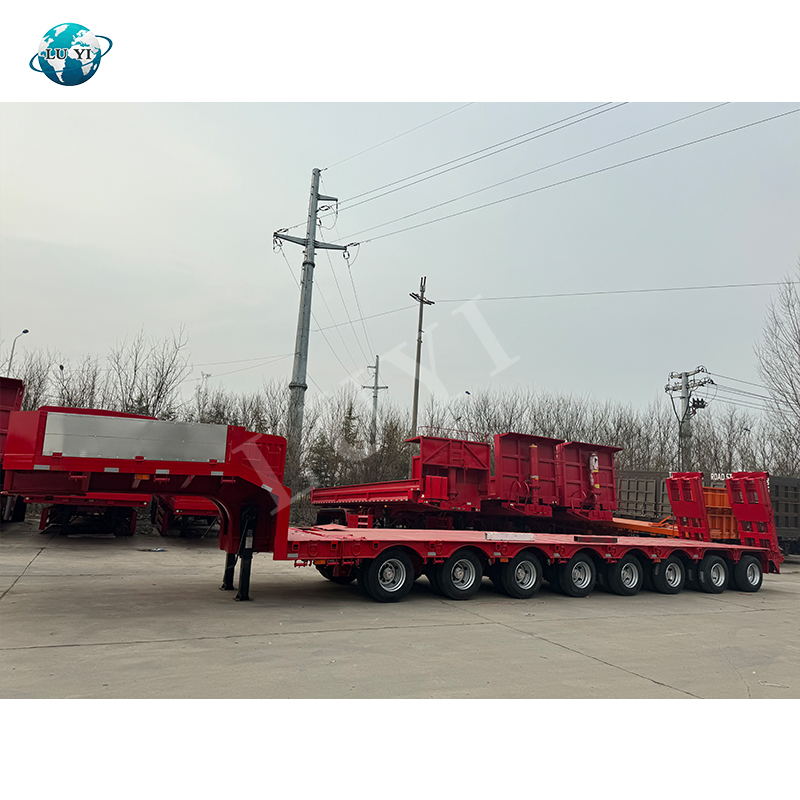 Remolque extensible de 8-Axle 100T Lowbed con la suspensión del aire 7