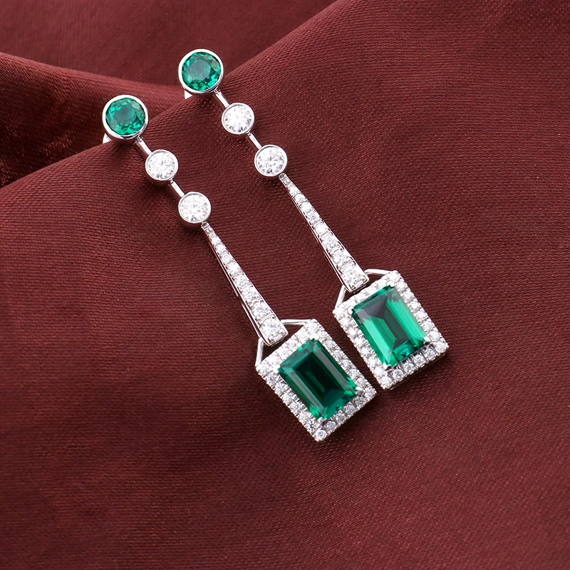 Emerald Earrings Classic Style 925 Sterling Silver Earrings Hot Sale Provence Gems Fine Jewelry Earrings For Women 1