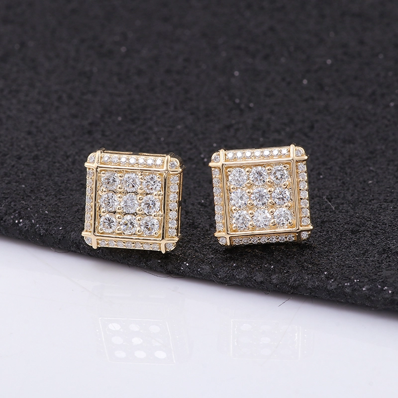 Moissanite Diamond Earrings Gra Certified 10k 14k 18k Yellow Gold Jewelry For Women Custom Moissanite Stud Earrings Women Men 1